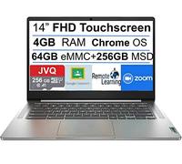 Lenovo 2022 Chromebook 3 14'' FHD IPS Touchscreen, MediaTek MT8183 8-Core CPU(Up to 2.0GHz), 320GB Space(64GB eMMC+256GB MSD), 4GB RAM, USB Type-C, Chrome OS+JVQ MP, Arctic Grey, 5X Storage