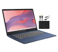 Lenovo 2023 14'' FHD Touchscreen Slim 3 Chromebook Laptop Business Student, 8-Core MediaTek Kompanio 520 Processor, 4GB RAM, 64GB eMMC, WiFi 6,Chrome OS+MarxsolCables, Abyss Blue