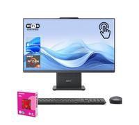 Lenovo 2025 IdeaCentre Business All-in-One, 27" FHD Touchscreen 100Hz, AMD Ryzen 5 7535HS, 64GB DDR5 RAM, 4TB SSD, Webcam, Wireless KB & Mouse, Windows 11 Home, Bundle with Adata 512GB External SSD