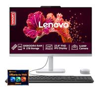 Lenovo 24" FHD All-in-One Desktop Computer - 32GB RAM - 1TB Storage - Intel 13th 8 Cores i3 CPU (Beat 11th i5) | 512GB SSD and 512GB External, Keyboard and Mouse, Win11, Office 365 for Web