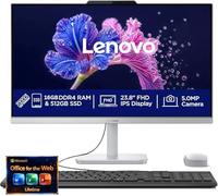 Lenovo 24" FHD All-in-One Desktop Computer - 32GB RAM - 2TB SSD - Intel 13th 8 Cores i3 CPU (Beat 11th i5) - Keyboard and Mouse - Windows 11 - Lifetime Office 365 for The Web