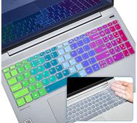 Lenovo [2PCS] Keyboard Cover Skin for IdeaPad 5 15IIL05, 3i 15, 3 15ADA6/17ADA6, ThinkBook 15 G2 G3 15P, Flex 5 15IIL05 2-in-1 15.6" - Rainbow+Clear