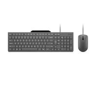 Lenovo 310 USB-A Wired Keyboard Mouse Combo, Quiet Keys, Ultra-Slim Gaming Design, Spill-Resistant, Integrated Phone Stand, Compatible w Laptop, PC, Tablet - Ergonomic Mouse Mechanical Keyboard USB