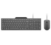 Lenovo 310 USB-A Wired Keyboard Mouse Combo, Quiet Keys, Ultra-Slim Gaming Design, Spill-Resistant, Integrated Phone Stand, Compatible w Laptop, PC, Tablet - Ergonomic Mouse Mechanical Keyboard USB