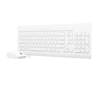 Lenovo 510 Wireless Combo with 2.4 GHz USB Receiver, Slim Full Size Keyboard, Full Number Pad, 1200 DPI Optical Mouse, Left or Right Hand, GX30W75336, White