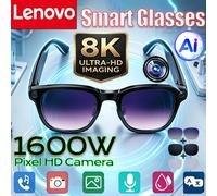 Lenovo 8K Smart Glasses 1600MP Camera Shooting Image AI Translation Sunglasses Bluetooth Calling Music Player Anti-blue Glasses