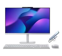 Lenovo A100 23.8" All-in-One Desktop Computer, 16GB RAM 1TB SSD, 8-Core Intel Core i3, FHD IPS Display, Windows 11, Wireless Keyboard & Mouse with PLUSERA 8-in-1 Hub, Cloud Grey