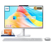 Lenovo A100 23.8" FHD All-in-One Desktop Computer, Intel N100 Processor, 16 GB RAM, 512 GB SSD, Windows 11 Pro, Wi-Fi 6, Bluetooth, Integrated Webcam, HDMI, Wired Keyboard & Mouse, Business AIO PC