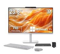 Lenovo A100 23.8" FHD Business All-in-One Desktop, Intel Processor N100, 16GB DDR4 RAM, 1.5TB Storage(512GB SSD+1TB Docking Station Set), Keyboard & Mouse, 720p HD Camera, WiFi 6, Windows 11, White