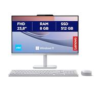 Lenovo A100 All-in-One Desktop PC | 23.8 inch Full HD | Intel N100 | 8 GB RAM | 512 GB SSD | Wi-Fi 6 | Windows 11 Home | Wireless EOS Keyboard and Mouse | Cloud Grey |