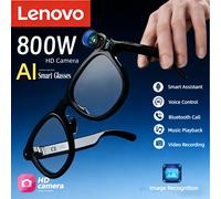 Lenovo AI Smart Glasses Real 800W Pixels HD Camera Voice Control Bluetooth Call Music Playback Video Recording Translation Image Blue