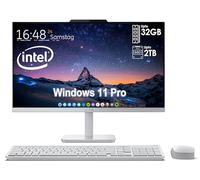Lenovo All-in-One Desktop with Intel 4-Core Processor| 24 inch Full HD Display| 32GB DDR4 RAM, 512GB PCIe SSD| WiFi 6| Bluetooth| USB, Ethernet Ports| Windows 11 Pro| HDMI Out for External Display