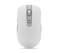 Lenovo Bluetooth Silent Mouse (WL300) - 5 Button Computer Mouse with Silent Left & Right Click - Sculpted Grip, Microsoft Swift Pair, Up to 1600 DPI (White)