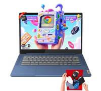 Lenovo Chromebook 14" Touchscreen Slim 3 Laptop Business Student, 4GB RAM, 192GB Storage (64GB eMMC+128GB Card), 8-Core MediaTek Kompanio 520, WiFi 6, Chrome OS