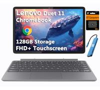 Lenovo Chromebook Duet Gen 9 11" FHD+ 2-in-1 Tablet Touchscreen Laptop (8-Core MediaTek Kompanio 838, 4GB, 128GB Storage (64GB+64GB SD), Detachable Keyboard) 8MP Webcam, Wi-Fi 6, Chrome OS, Students