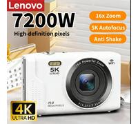 Lenovo Digital Camera 4K Autofocus 16X Zoom 7200W Cameras Portable with Flash for Boys Girls Students Anti Shake 2.8'' Screen Black 64G