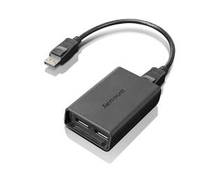 Lenovo DisplayPort to Dual-DisplayPort Monitor Cable USB A Black