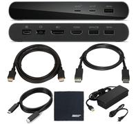 Lenovo Docking Station USB-C Universal Business Dock, Dual Display: Includes USB-C Cable + Power Adapter + Zoomspeed Display Port Cable + Zoomspeed HDMI Cable + AOM Cleaning Cloth