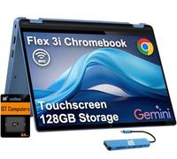 Lenovo Flex 3 Chromebook 2-in-1 12.2" FHD+ Touchscreen Laptop (Intel N100, 4GB DDR5 RAM, 128GB (64GB eMMC + 64GB SD Card)) Student & Education, Webcam, NFC, HDMI, USB-C, IST Pen, Chrome OS, Blue