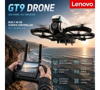 Lenovo GT9 GPS Drone Foldable Quadcopter Display Dual Lens 2.4G WiFi Optical Flow Positioning Powerful Brushless Motor HD Camera GT9-Gery-6K-1battery