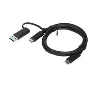 Lenovo Hybrid USB-C to USB-C Cable with USB-A Adaptor 1m