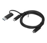 Lenovo HYBRID USB-C with USB-A, 4X90U90618, schwarz, 3 feet