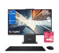 Lenovo IdeaCentre 27" AIO Desktop, FHD 100Hz Touchscreen, Intel Core i7-13620H, 64GB DDR5 RAM, 2TB SSD, Wireless Charging Pad, Wireless KB & M, Wi-Fi 6, Win11 Home, Bundle with ADATA 512 External SSD