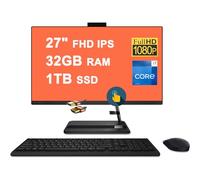 Lenovo IdeaCentre 3 AIO Desktop 27" FHD IPS Anti-Glare Touchscreen Intel 10-core i7-13620H Processor 32GB RAM 1TB SSD 5MP Camera Win11 Black + HDMI Cable