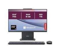 Lenovo IdeaCentre AIO 3 24” Desktop PC, AMD Ryzen 5 Processor, 16GB RAM, 1TB SSD, 23.8” Full HD Screen, All-in-One for Home, Work & Entertainment, Wireless EOS Keyboard and Mouse - Luna Grey
