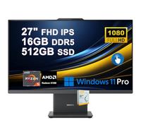 Lenovo IdeaCentre AIO Desktop | 27" FHD IPS Touchscreen (99% sRGB) | AMD 6-core AMD Ryzen 5 7535HS | 16GB DDR5 512GB SSD | Type-C Harman Speaker Wi-Fi6 5MP Camera Win11Pro w/DLCA Accessory
