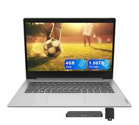 Lenovo IdeaPad 1 14" HD Laptop, AMD A6-9220e, 4GB RAM, 1.06TB Storage (64GB eMMC + 1TB Docking Station Set), AMD Radeon R4 Graphics, 1 Year Office 365, 720p Camera, Windows, Platinum Gray