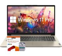 Lenovo IdeaPad 1 15.6" Business & Student Laptop Computer, Windows 11 Pro 36GB RAM 2.1TB Storage (2TB SSD+128GB eMMC), Intel Celeron N4500, 1-Year Microsoft Office 365, SageNova Earphones, Sand