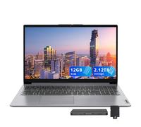 Lenovo IdeaPad 1 15.6" HD Business Laptop, Intel Celeron N4500, 12GB RAM, 1TB SSD+128GB eMMC, Intel UHD Graphics, Numeric Keypad, 1 Year Office 365, Wi-Fi 6, Win 11, Grey, 1TB Docking Station Set