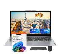 Lenovo IdeaPad 1 15.6" HD Business Laptop, Intel Celeron N4500, 20GB RAM, 1TB SSD+128GB eMMC, Intel UHD Graphics, Numeric Keypad, 1 Year Office 365, Wi-Fi 6, Win11 Pro, Grey, 1TB Docking Station Set
