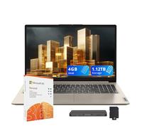 Lenovo IdeaPad 1 15.6" HD Business Laptop, Intel Celeron N4500, 4GB RAM, 128GB eMMC, Intel UHD Graphics, Number Pad, 1 Year Office 365, Wi-Fi 6, Win 11, Sand, 1TB Docking Station Set