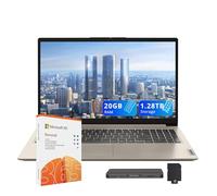 Lenovo IdeaPad 1 15.6" HD Laptop, Intel Celeron N4500, 20GB RAM, 1TB SSD+128GB eMMC, Intel UHD Graphics, Copilot, Number Pad, Webcam, 1 Year Office 365, Windows 11, Sand, 160GB Docking Station Set