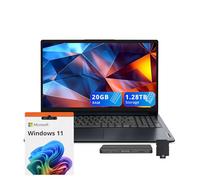 Lenovo IdeaPad 1 15.6" HD Laptop, Intel Celeron N4500, 20GB RAM, 1TB SSD+128GB eMMC, Intel UHD Graphics, WiFi 6, Num Pad, 1 Year Office 365, Windows 11, Abyss Blue, 160GB Docking Station Set