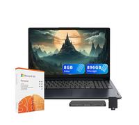 Lenovo IdeaPad 1 15.6" HD Laptop, Intel Celeron N4500, 8GB RAM, 256GB SSD+128GB eMMC, Intel UHD Graphics, 1 Year Office 365, Num Pad, Wi-Fi 6, Win 11, Abyss Blue, 512GB Docking Station Set