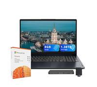 Lenovo IdeaPad 1 15.6" HD Laptop, Intel Celeron N4500, 8GB RAM, 256GB SSD+128GB eMMC, UHD Graphics, 1 Year Office 365, Full-Size Keyboard, Wi-Fi 6, Win 11, Abyss Blue, 1TB Docking Station Set