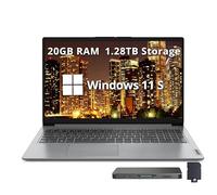 Lenovo IdeaPad 1 15.6" HD Laptop, Intel Pentium Silver N6000, 20GB RAM, 1.16TB Storage (1TB SSD+160GB Docking Station Set), Intel UHD Graphics, Num Pad, Webcam, 1 Year Office 365, Win 11 S, Gray