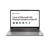 Lenovo IdeaPad 1 15 Inch Full HD Laptop (Intel Celeron N4120, 4GB RAM, 128GB eMMC, Windows 11 Home in S mode) - Cloud Grey, 1 Year Microsoft Office