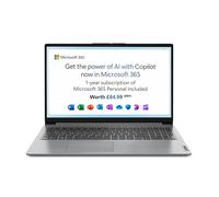 Lenovo IdeaPad 1, 15 inch Full HD Laptop, Intel Celeron N4500, 4GB RAM, 128GB eMMC, Windows 11 Home S, Microsoft 365 Personal, Cloud Grey