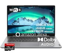 Lenovo IdeaPad 1 Laptop, 14" HD Display, Intel Celeron N4020, 4GB RAM, 256GB SSD + 128GB Micro sd + 64GB emmc, Wi-Fi 6, Bluetooth, Media Card Reader, Long Battery Life, USB-C, Win 11 S, Grey