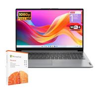 Lenovo IdeaPad 1 Student Laptop, Intel Dual Core Processor, 12GB RAM, 256GB SSD + 128GB eMMC, 15.6" FHD Display, 1 Year Office 365, Windows 11 Home, Wi-Fi 6, Webcam, Bluetooth, SD Card Reader, Grey