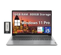Lenovo IdeaPad 1i 15.6" FHD Business Laptop, Intel i5-1235U, 16GB RAM, 800GB Storage(512GB SSD+288GB Docking Station Set), Intel Iris Xe Graphics, Num Pad, 720p Webcam, WiFi 6, Win 11 Pro, Gray