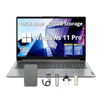 Lenovo IdeaPad 1i 15.6" FHD Touchscreen Laptop, Intel i3-1215U, 16GB RAM, 672GB Storage(512GB SSD & 160GB Docking Station Set), Intel UHD Graphics, HD Webcam, Numeric Keypad, WiFi 6, Win 11 Pro, Gray