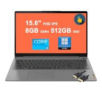 Lenovo IdeaPad 3 15 Business Laptop | 15.6" FHD IPS Touch | 11th Gen Intel i3-1115G4 | 8GB DDR4 512GB SSD | USB-C Privacy Webcam Rapid Charge Long Battery Life Win11Pro Gray + HDMI Cable