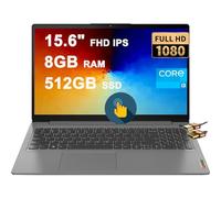 Lenovo IdeaPad 3 15 Business Laptop 15.6" FHD IPS Touchscreen 11th Gen Intel i3-1115G4 Processor 8GB RAM 512GB SSD USB-C Privacy Webcam Rapid Charge Long Battery Life Win11 Gray + HDMI Cable