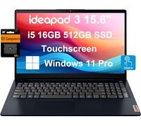 Lenovo IdeaPad 3 3i Laptop (15.6" FHD Touchscreen, Intel Core i5-1155G7, 16GB RAM, 512GB SSD) Narrow Bezel, Webcam, 12-Hr Long Battery Life, Wi-Fi 6, IST SD, Win 11 Pro, Business & Home, Abyss Blue