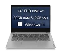 Lenovo Ideapad 3i 14 Full HD Laptop, 2023 Latest Upgrade, Intel Core i3-1115G4, 20GB RAM, 512GB SSD, Ethernet, Webcam, Bluetooth, Wi-Fi, Lightweight, Windows 11, School and Busness Ready LIONEYE MP